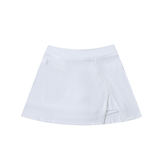 High-Waist Pocketed A-Line Skirt